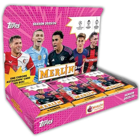 1x EINZELPACK - 2023-24 Topps UCC Merlin Chrome Hobby Box - Livebreak by Fratelli Cards