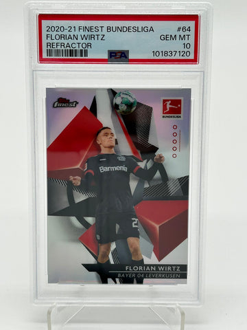 2020-21 Topps Finest Bundesliga Florian Wirtz RC Refractor PSA 10