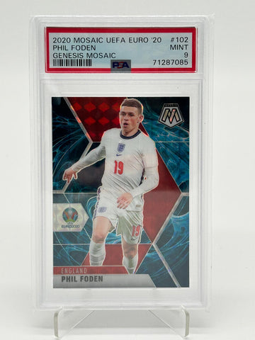 2020 Panini Mosaic UEFA EURO Phil Foden Genesis Mosaic SSP PSA 9