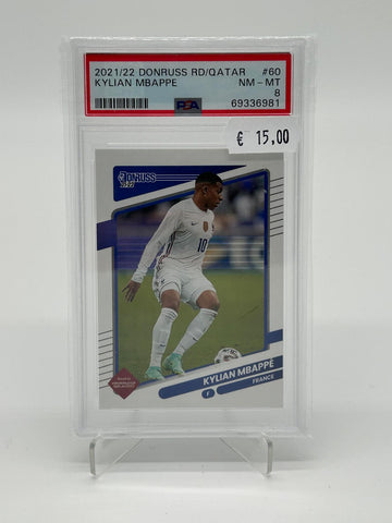 2021/22 Panini Donruss Road to Qatar Kylian Mbappe PSA 8