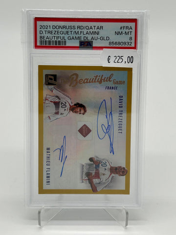 2021 Panini Donruss Road to Qatar D. Trezeguet / M. Flamini Dual Auto /10 PSA 8