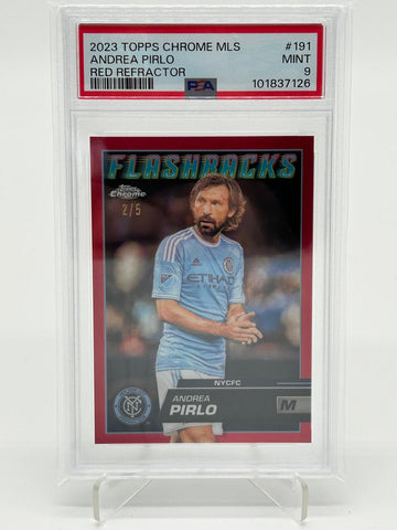 2023 Topps Chrome MLS Andrea Pirlo /5 Red Refractor PSA 9