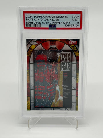 2024 Topps Chrome Marvel Payback Dads Killer Daredevil 60TH Anniversary PSA 9