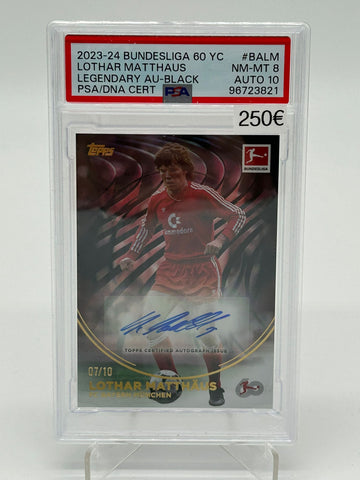 2023-24 Topps Bundesliga 60 YC Lothar Matthäus Auto /10 PSA 8 Auto 10