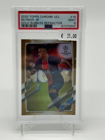 2020 Topps Chrome UCL Neymar JR Gold Bubbles Refractor PSA 9