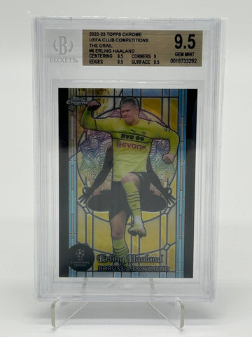 2022-23 Topps UCC Chrome Erling Haaland The Grail 6 of 9 BGS 9,5