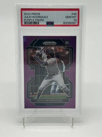 2022 Panini Prizm Julio Rodriguez Purple Prizm PSA 10